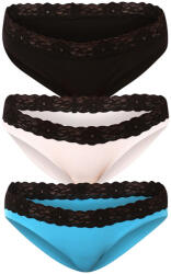 Styx 3PACK női bugyi Styx többszínű csipkével (3IKK96019) XL