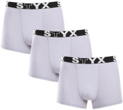 Styx 3PACK férfi boxeralsó Styx sportos gumipánt szürke szürke (G10676767) S
