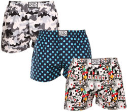 Styx 3PACK férfi bő szárú boxeralsók Styx art klasszikus gumipánt többszínű (3A14731) XXL