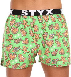 Styx Férfi bő szárú boxeralsó Styx art sportos gumipánt karácsonyi mézeskalács (B1753) XL