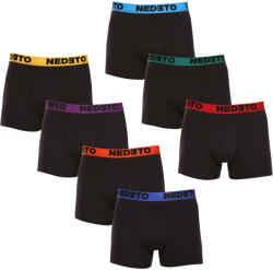 Nedeto 7PACK Férfi boxeralsó Nedeto fekete (7NB002b) XL