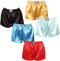 Styx 5PACK női bő szárú boxeralsók Styx klasszikus gumipánt szatén többszínben (5L0635072) 3XL