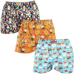 Styx 3PACK férfi bő szárú boxeralsók Styx art klasszikus gumipánt többszínű (3A11846) XXL
