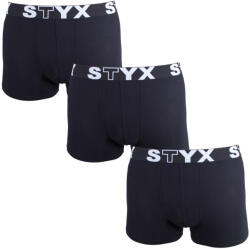 Styx 3PACK férfi boxeralsó Styx sportos gumipánt nagyméretű fekete (3R960) 4XL