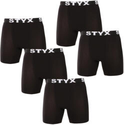 Styx 5PACK férfi boxeralsó Styx hosszú sportos gumipánt fekete (5UN960) XL