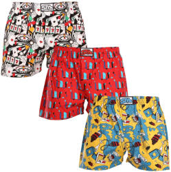 Styx 3PACK férfi bő szárú boxeralsók Styx art klasszikus gumipánt többszínű (3A15390) L