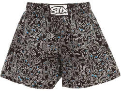 Styx gyerekek bő szárú boxeralsó Styx art klasszikus gumipánt doodle (J1256) 6-8 éves
