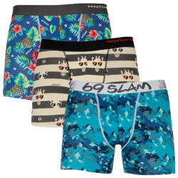 69SLAM 3PACK Férfi boxeralsó 69SLAM fit bambusz mix (PACGCL-BB) L