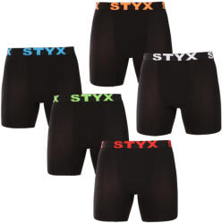 Styx 5PACK férfi boxeralsó Styx hosszú sportos gumipánt fekete (5UN9602) M