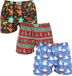Styx 3PACK férfi bő szárú boxeralsó Styx art klasszikus gumipánt többszínű (3A16814) XL
