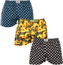 Styx 3PACK férfi bő szárú boxeralsók Styx art klasszikus gumipánt többszínű (3A15901) XL