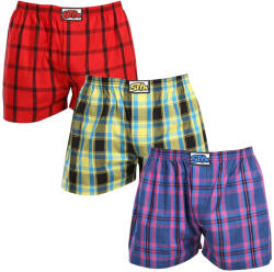 Styx 3PACK férfi bő szárú boxeralsó Styx klasszikus gumipánt többszínű (3A103123) S