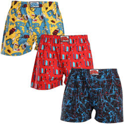 Styx 3PACK férfi bő szárú boxeralsó Styx art klasszikus gumipánt többszínű (3A16390) L