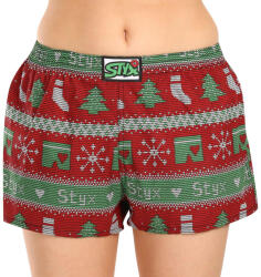 Styx női bő szárú boxeralsó Styx művészet klasszikus gumipánt karácsonyi kötött (K1658) 3XL