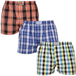 Styx 3PACK férfi bő szárú boxeralsó Styx klasszikus gumipánt többszínű (3A102426) XL