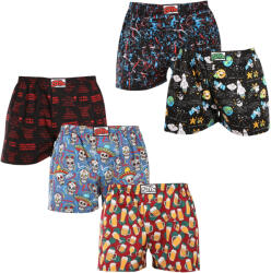 Styx 5PACK férfi bő szárú boxeralsó Styx art klasszikus gumipánt többszínű (5A1778456) S