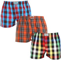 Styx 3PACK férfi bő szárú boxeralsók Styx klasszikus gumipánt többszínű (3A092613) L