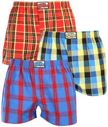 Styx 3PACK férfi bő szárú boxeralsók Styx klasszikus gumipánt többszínű (3A11456) XL