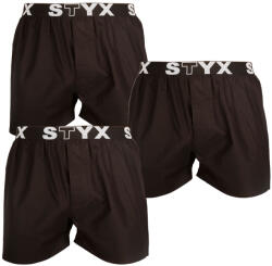 Styx 3PACK Férfi bő szárú boxeralsó Styx sportos gumipánt fekete (3B960) S