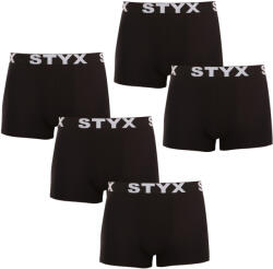 Styx 5PACK férfi boxeralsó Styx sportos gumipánt nagyméretű fekete (5R960) 4XL