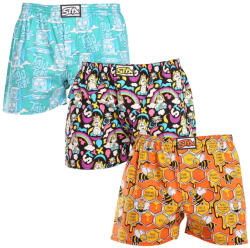 Styx 3PACK férfi bő szárú boxeralsók Styx art klasszikus gumipánt többszínű (3A11847) XXL