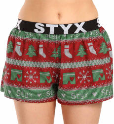 Styx Női bő szárú boxeralsó Styx művészet sportos gumipánt karácsonyi kötött (T1658) XXL