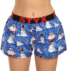 Styx Női bő szárú boxeralsó Styx art sportos gumipánt karácsonyi hóemberek (T1751) 3XL