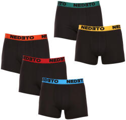 Nedeto 5PACK Férfi boxeralsó Nedeto fekete (5NB002b) 5XL