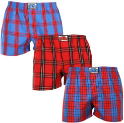 Styx 3PACK férfi bő szárú boxeralsó Styx klasszikus gumipánt többszínű (3A100116) S