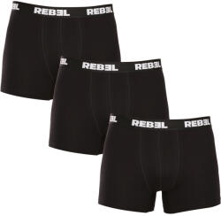 Nedeto 3PACK Férfi boxeralsó Nedeto Rebel black (3NBR001) 4XL