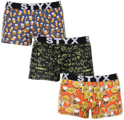 Styx 3PACK férfi boxeralsó Styx art sportos gumipánt többszínben (3G13724) S