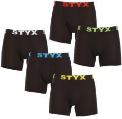 Styx 5PACK férfi boxeralsó Styx hosszú sportos gumipánt fekete (5U9601) XL