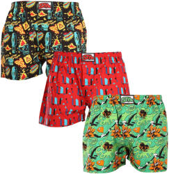 Styx 3PACK férfi bő szárú boxeralsó Styx art klasszikus gumipánt többszínű (3A14879) M