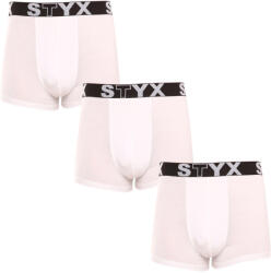 Styx 3PACK Férfi boxeralsó Styx sportos gumipánt fehér (3G1061) XL