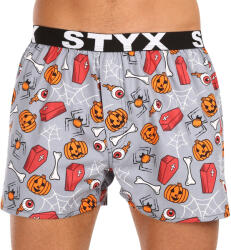Styx Férfi bő szárú boxeralsók Styx art sportos gumipánt Halloween koporsó (B1752) S