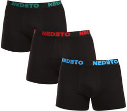 Nedeto 3PACK Férfi boxeralsó Nedeto fekete (3NB003b) L