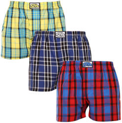Styx 3PACK férfi bő szárú boxeralsók Styx klasszikus gumipánt többszínű (3A0972) L