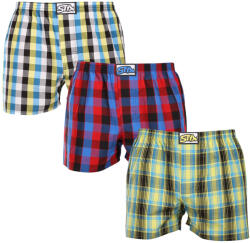 Styx 3PACK férfi bő szárú boxeralsó Styx klasszikus gumipánt többszínű (3A102127) S