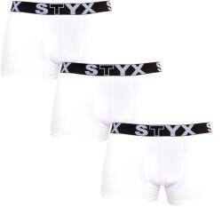 Styx 3PACK férfi boxeralsó Styx sportos gumipánt nagyméretű fehér (R10616161)