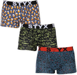 Styx 3PACK férfi boxeralsó Styx art sportos gumipánt többszínben (3G12672) XL