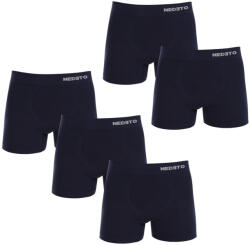 Nedeto 5PACK Férfi boxeralsó Nedeto varrat nélküli bambusz kék (5NDTB002S) XXL - nedeto