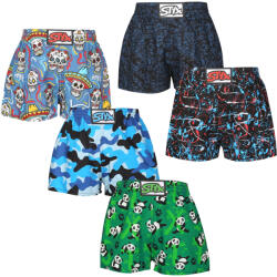 Styx 5PACK gyermek bő szárú boxeralsók Styx art klasszikus gumipánt többszínű (5J1801246) 4-5 éves