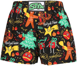 Styx gyerekek bő szárú boxeralsó Styx art klasszikus gumipánt karácsonyi díszek (J1754) 4-5 éves