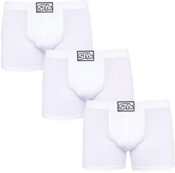 Styx 3PACK férfi boxeralsó Styx hosszú klasszikus gumipánt fehér (3F1061) S