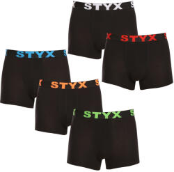 Styx 5PACK Férfi boxeralsó Styx sportos gumipánt fekete (5G9602) XXL