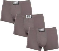 Styx 3PACK férfi boxeralsó Styx klasszikus gumipánt sötét szürke (3Q1063) M
