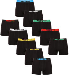 Nedeto 10PACK férfi boxeralsók Nedeto fekete (10NBC1) XL