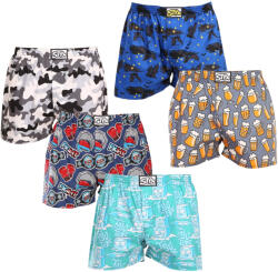 Styx 5PACK férfi bő szárú boxeralsók Styx art klasszikus gumipánt többszínű (5A1377679) L - nedeto