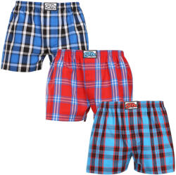 Styx 3PACK férfi bő szárú boxeralsó Styx klasszikus gumipánt többszínű (3A110810) L