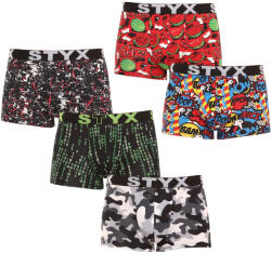 Styx 5PACK férfi boxeralsó Styx art sportos gumipánt többszínben (G85052535759) XL